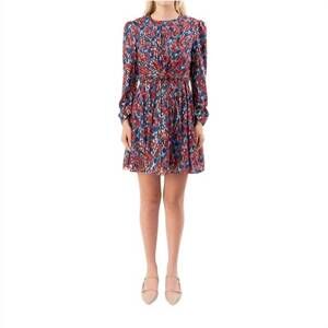 NEW SALONI blythe mini dress in quail sky